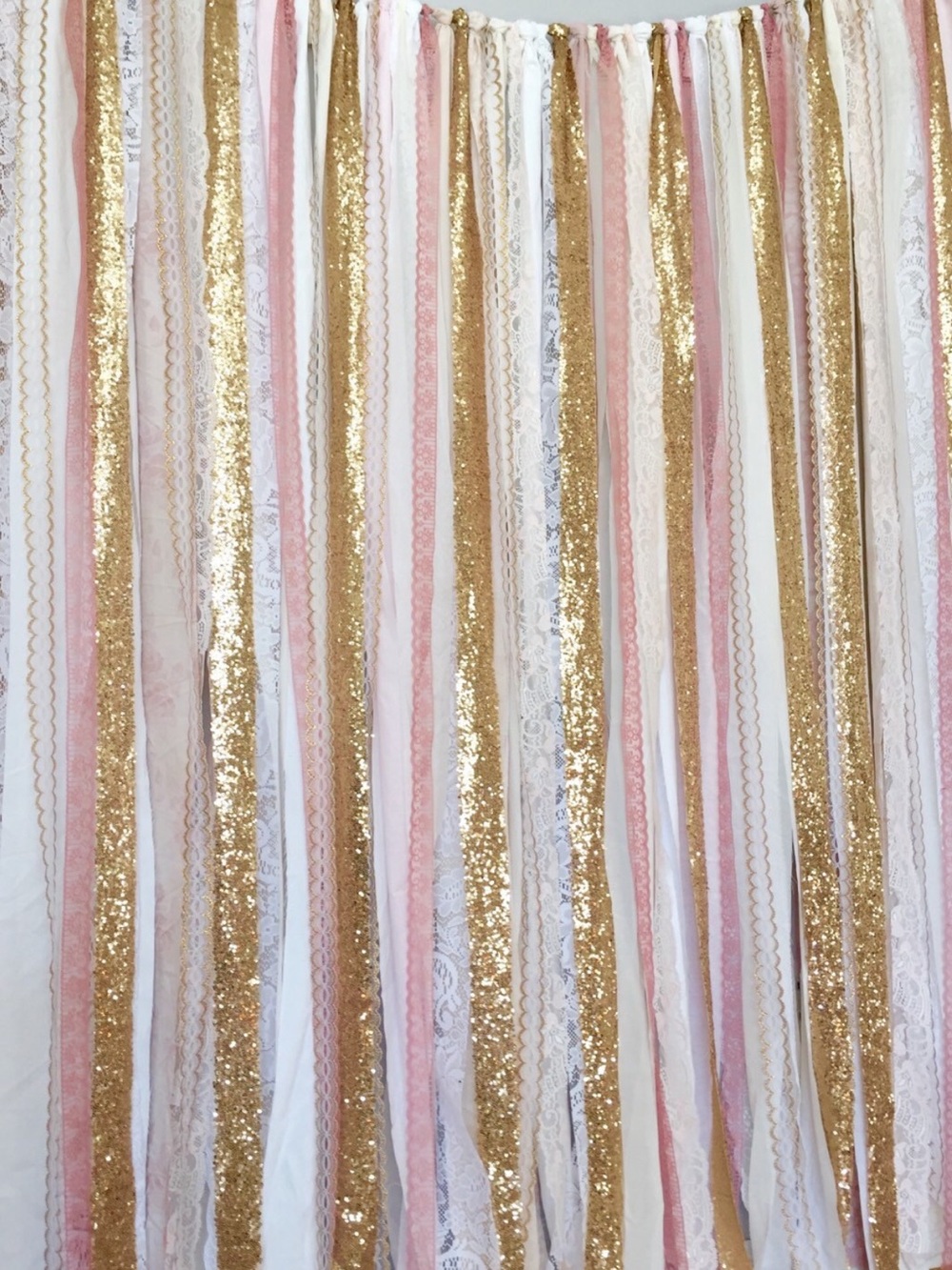 Brand New Gold and Blush Ribbon Backdrop